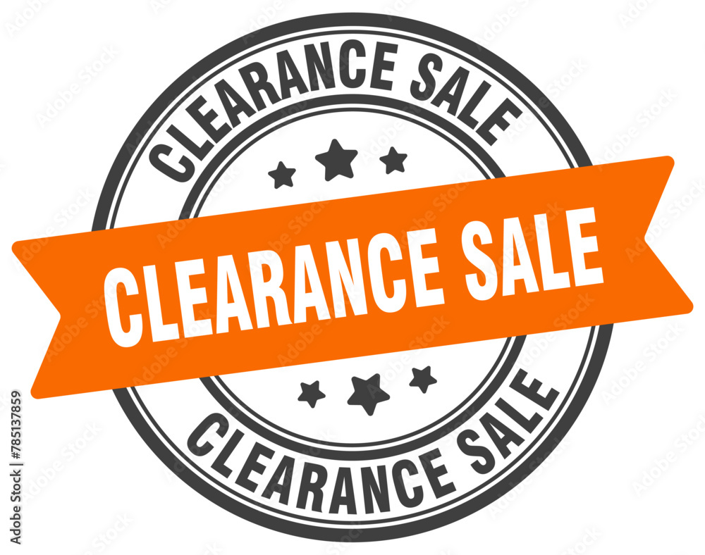 Fototapeta premium clearance sale stamp. clearance sale label on transparent background. round sign