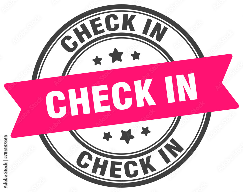 check in stamp. check in label on transparent background. round sign check in stamp. check in label on transparent background. round sign