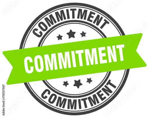commitment stamp. commitment label on transparent background. round sign