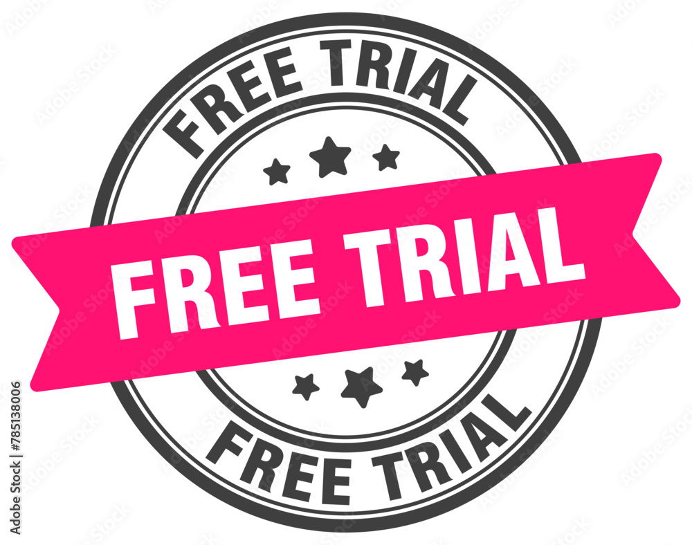 free trial stamp. free trial label on transparent background. round sign
