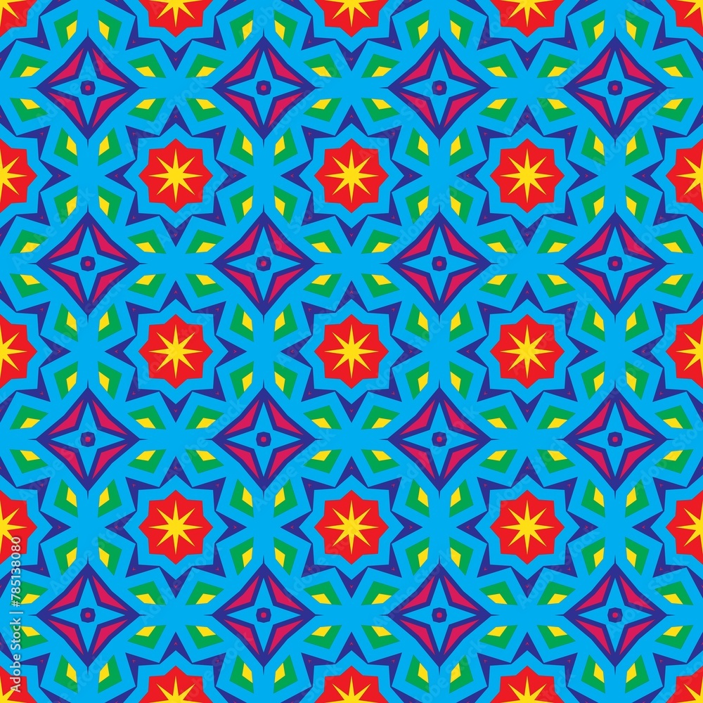 AI generated illustration of a vibrant colorful pattern design