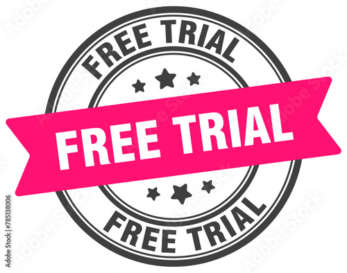 free trial stamp. free trial label on transparent background. round sign