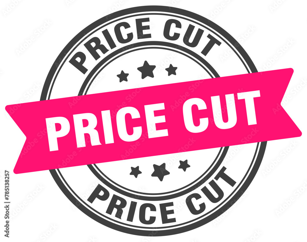 price cut stamp. price cut label on transparent background. round sign