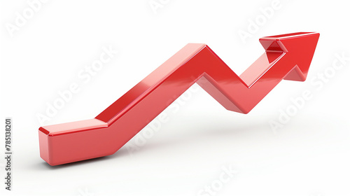 Red arrow concept for economic and business improvement growth sign
