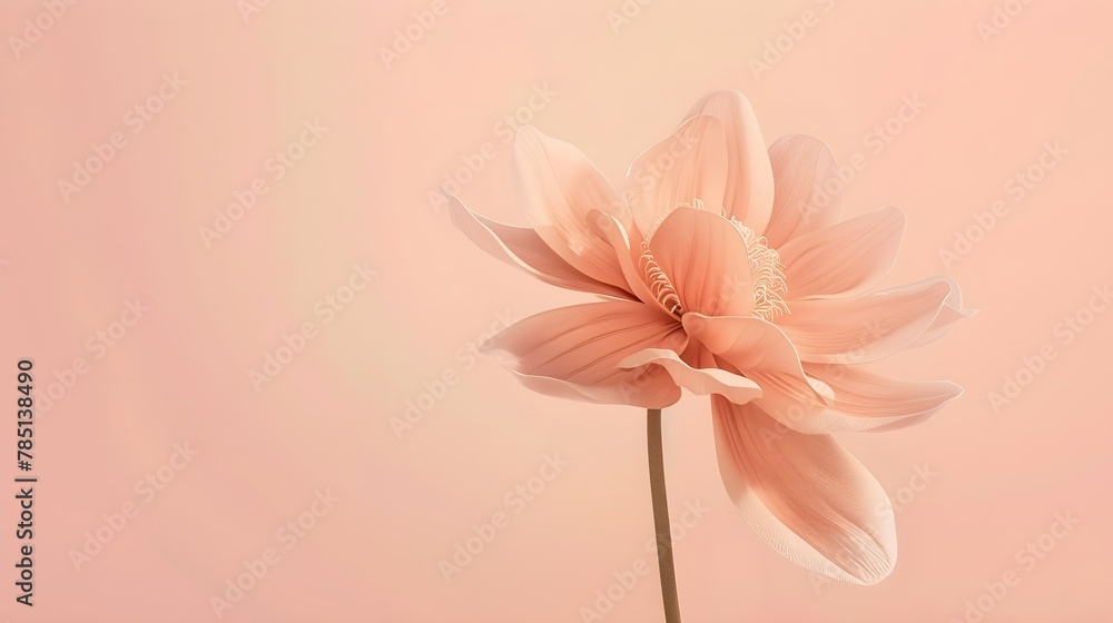 Minimal flower. Peach Fuzz color trend. Color of the Year 2024