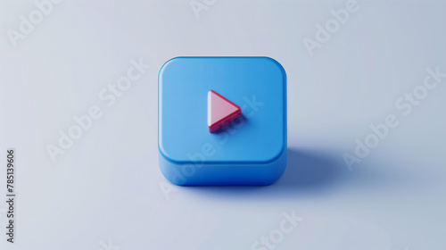 Free Download Blue play icon isolated background, Digital streaming technology design concept - GFXLoad