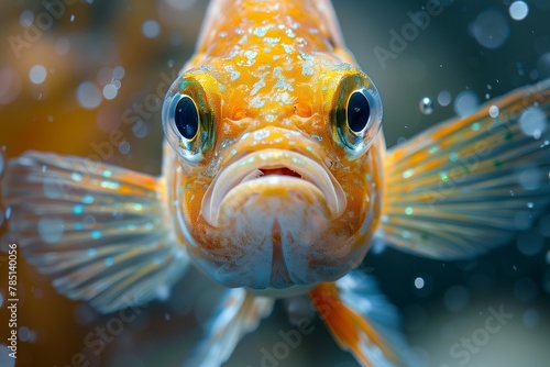 a fish with a very large mouth, sitting under water photo