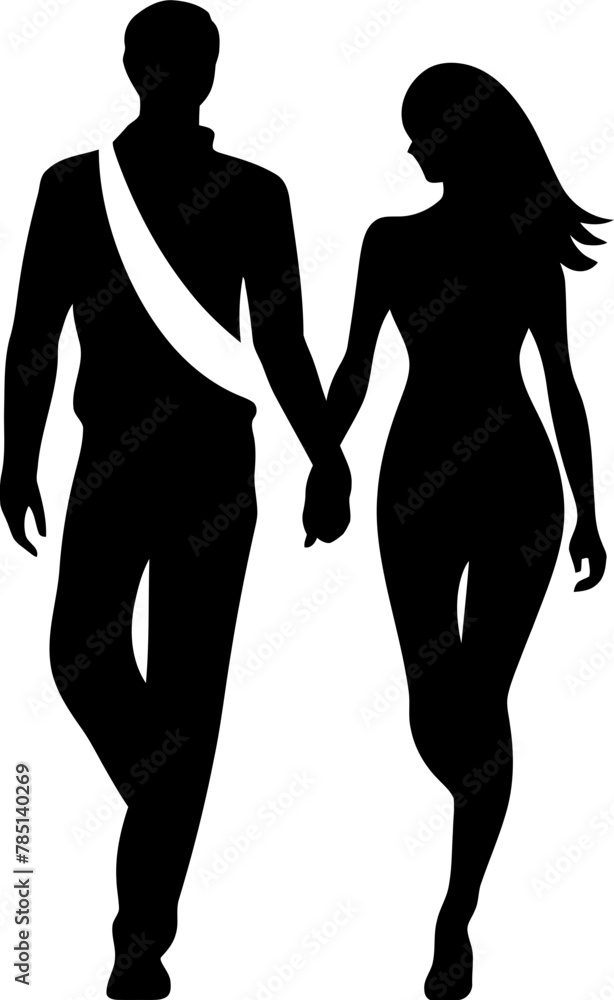 Hand in Hand Serenade Symbol of Lifelong Harmony Eternal Affection Emblematic Vector Icon