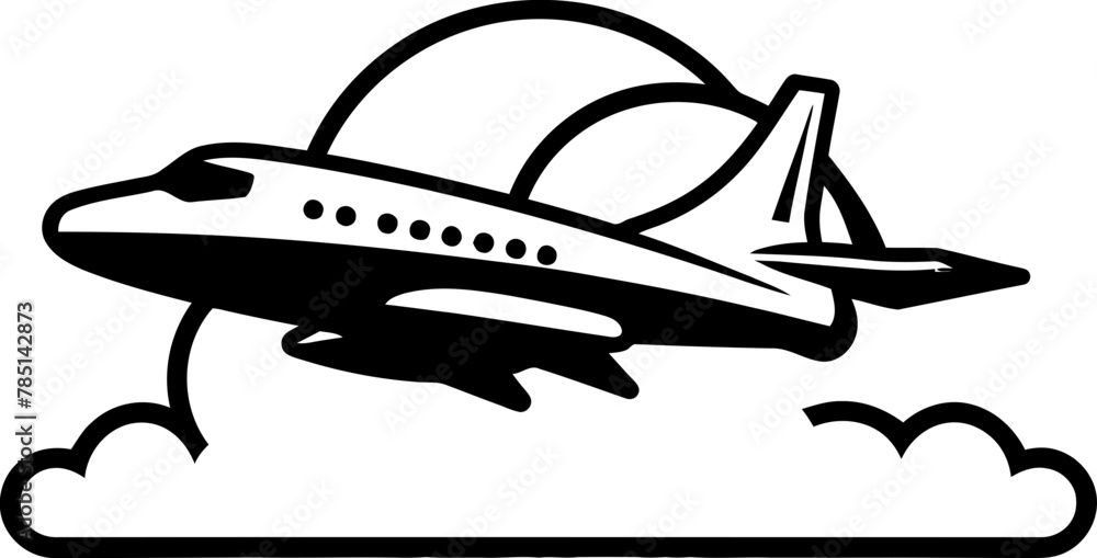 Sketchy Soaring Whimsical Plane Logo Airborne Artistry Doodled Flight Icon