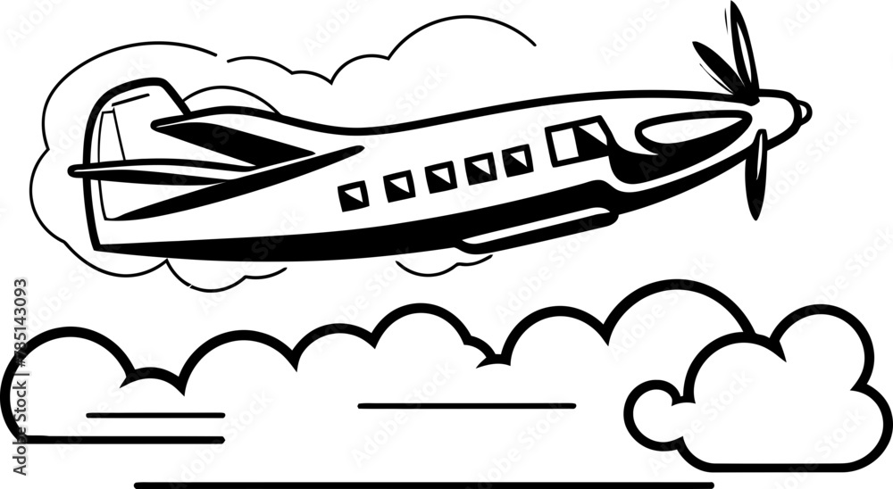 Airplane Artistry Sketchy Aircraft Logo Jetset Sketch Playful Airplane Design
