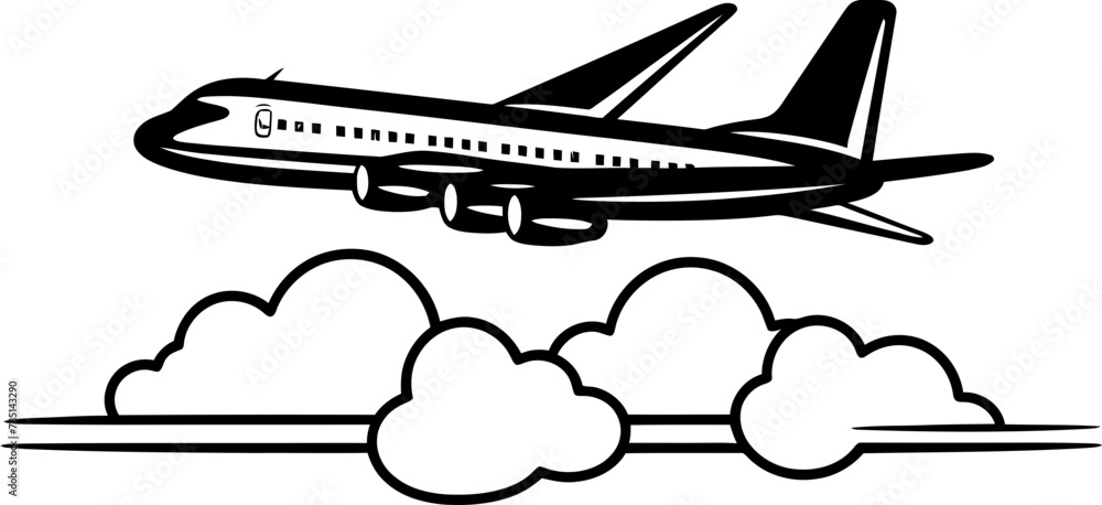 Airplane Artistry Doodled Aviation Symbol Sketchy Skyward Doodled Airplane Emblem