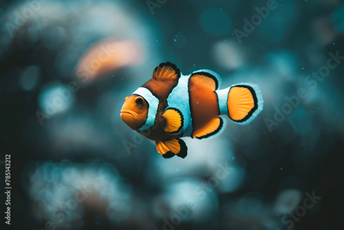 Clownfish Swimming in a Vibrant Aquarium