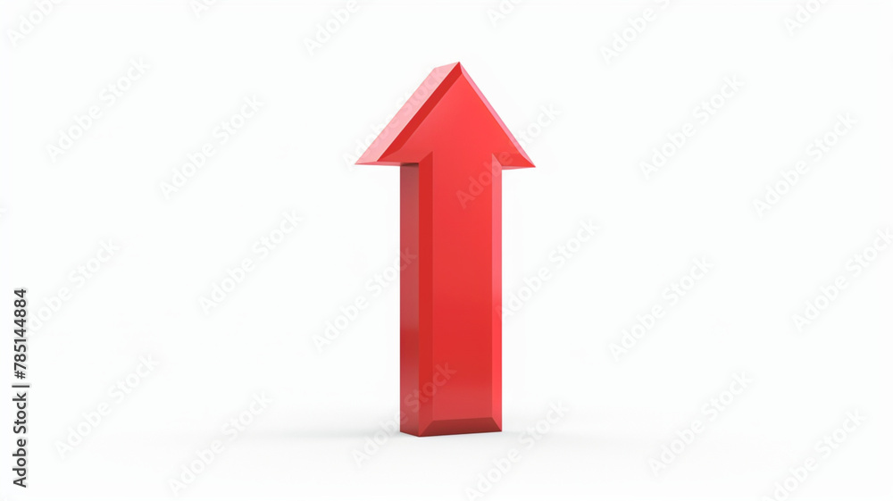 red arrow isolated on white background, growing business concept red arrow isolated on white background, growing business concept