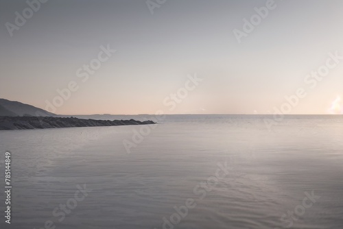 an image of a beautiful day at the sea shore during the sunset © Wirestock