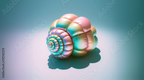 Colorful Shell on Pastel background Summer Vacation Concept