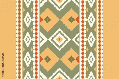 Fabric ethnic tribal pattern art. Ethnic ikat seamless pattern. American and Mexican style. Design for background, wallpaper, illustration, fabric, clothing, carpet, textile, batik, embroidery.