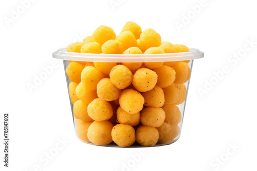 Gleaming Harvest: A Container Overflowing With Golden Potatoes. On White or PNG Transparent Background.