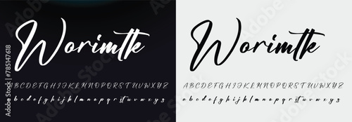 Signature script lettering font photo