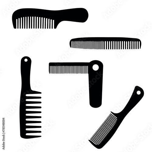 set of combs 5 vector design 