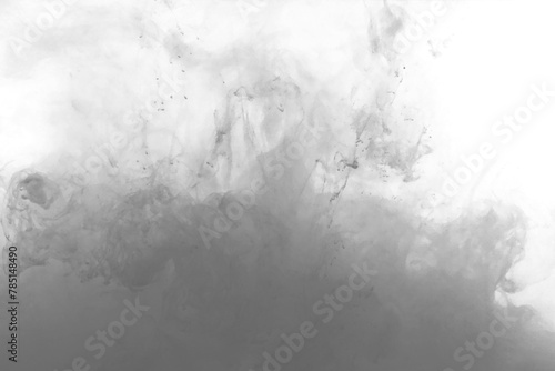 Black color-ink dye melt on white background Abstract smoke pattern Colored liquid dye Splash paint