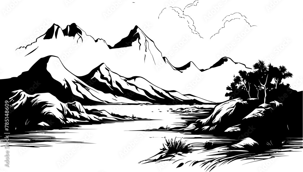 Seascape Symphony Sketch Coastline Icon Sketchscape Serenity Mountain Sketch Logo Seascape Symphony Sketch Coastline Icon Sketchscape Serenity Mountain Sketch Logo