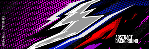 Car wrap decal designs. Abstract racing and sport background for racing livery or daily use car vinyl sticker. Vector eps 10.