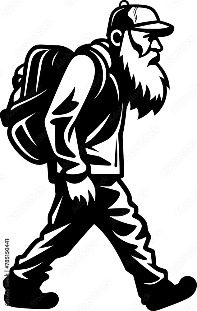 Overworked Saint Nick Shoulder Carrying Logo Worn Out Claus Laden Shoulder Icon Overworked Saint Nick Shoulder Carrying Logo Worn Out Claus Laden Shoulder Icon