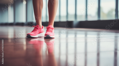 woman's leg with pink shoes in gym  © SOMCTK