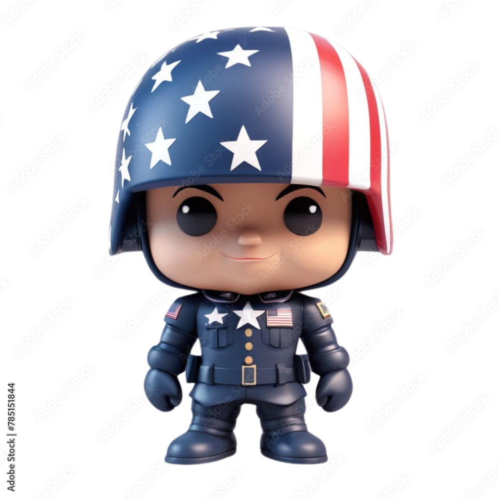 3d render of an american soldier with flag on Isolated transparent background png. generated with AI 3d render of an american soldier with flag on Isolated transparent background png. generated with AI