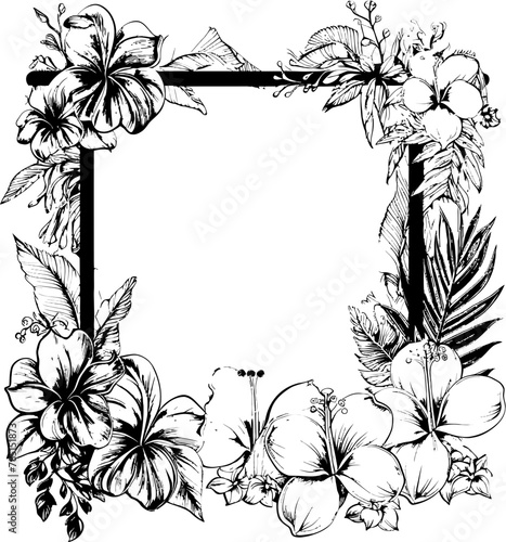 Tropical Tracery Exotic Foliage Boundary Design Floral Fantasy Tropical Bloom Icon