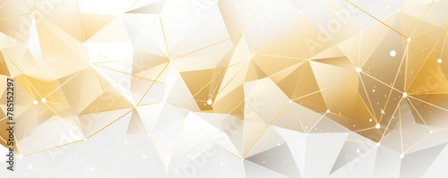 Gold and white background vector presentation design, modern technology business concept banner template with geometric shape element