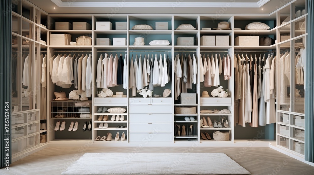 Female wardrobe with clothes in it. Female wardrobe with clothes in it.