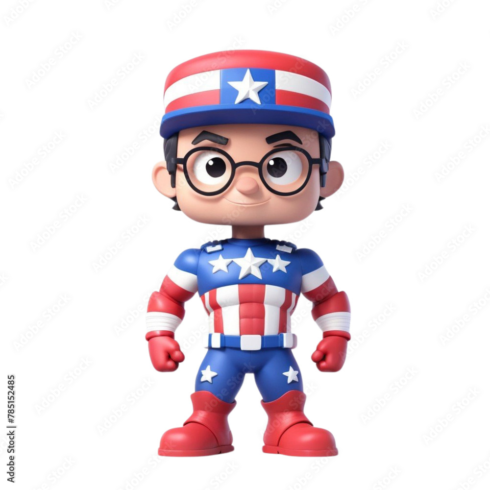 3d render of an american soldier with flag on Isolated transparent background png. generated with AI 3d render of an american soldier with flag on Isolated transparent background png. generated with AI