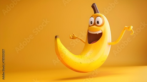 funny banana cartoon character 
