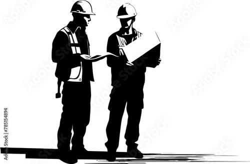 Creative Collaboration Engineers and Plans Logo Technical Tandem Blueprint Holding Engineers