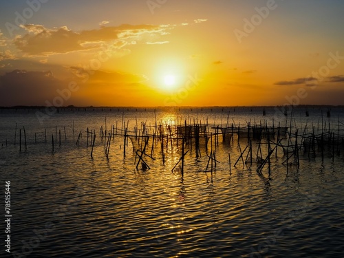 Dramatic scenery around Songkhla Lake, Thailand at sunset © Wirestock