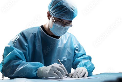 The Surgeons Scribbles: Capturing Surgical Insights. On White or PNG Transparent Background.