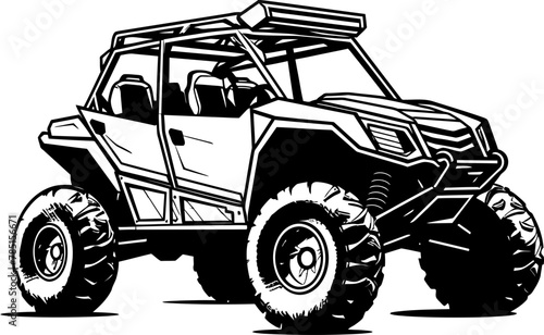 Trail Trekker Off Road Vehicle Icon Wilderness Wanderer UTV Emblem Symbol