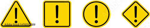 Yellow Warning Dangerous attention icon, danger symbol, Warning triangle icon. Yellow caution warn in png. Warning sign with exclamation mark vector.