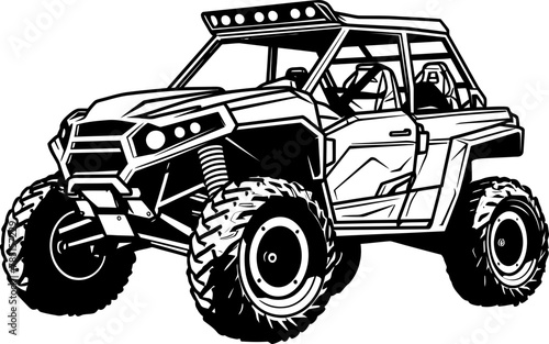 UTV Trailblazer Vector Emblem Symbolizing Adventure Outdoor Voyager UTV Emblematic Design