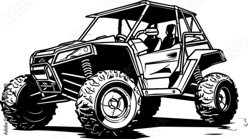 UTV Explorer Emblem of Outdoor Adventure Terrain Trekker Vector Logo for Off Road Excursions