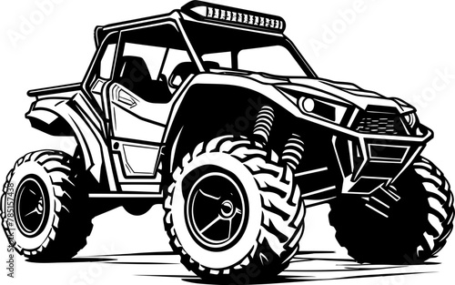 UTV Trailblazer Emblem Symbolizing Outdoor Exploration Adventure Seeker Vector Logo for UTV Enthusiasts