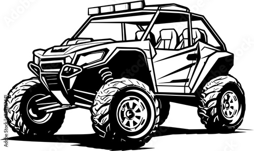Wilderness Warrior Logo Icon for Terrain Conquerors UTV Trailblazer Emblem Symbolizing Outdoor Exploration
