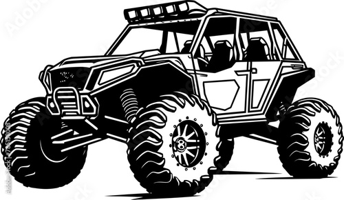 Wilderness Wanderer UTV Vector Logo Terrain Thriller Sport Vehicle Icon