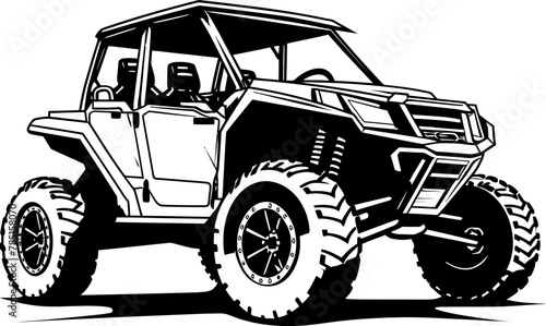 Off Road Enthusiast Sport Vehicle Vector Adventure Tracker UTV Logo Symbol