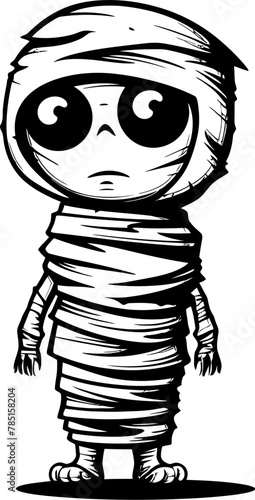 Wrapping Wonders Vintage Mummy Icon Design Spooky Chic Creepy Mummy Vector Symbol