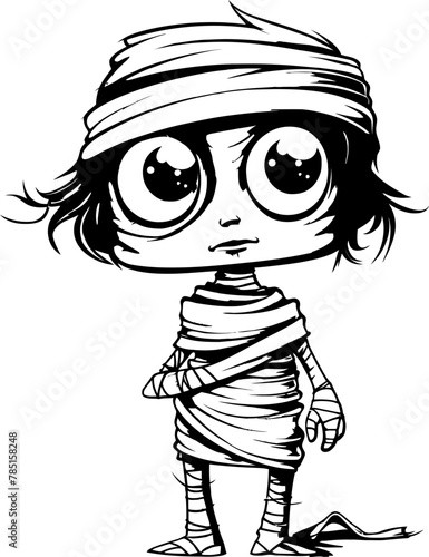 Retro Rattle Romance Creepy Mummy Logo Design Tomb Tenderness Vintage Mummy Vector Symbol