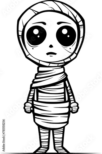 Tomb Tenderness Vintage Mummy Vector Symbol Coffin Cuteness Cute Creepy Mummy Icon