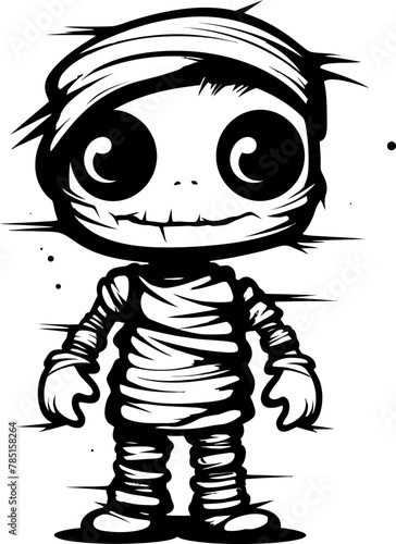 Mummy Mate Creepy Mummy Vector Symbol Hauntingly Happy Vintage Mummy Emblem