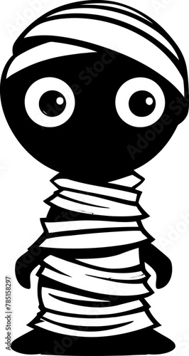 Wrapped Wonders Vintage Mummy Logo Ancient Adorableness Creepy Mummy Emblem